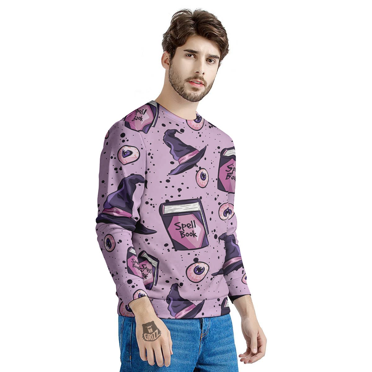 Hat Wizard Print Pattern Men's Sweatshirt-grizzshop