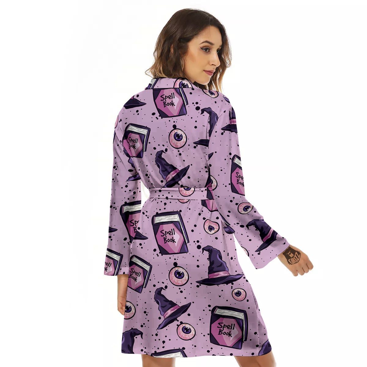 Hat Wizard Print Pattern Women's Robe-grizzshop