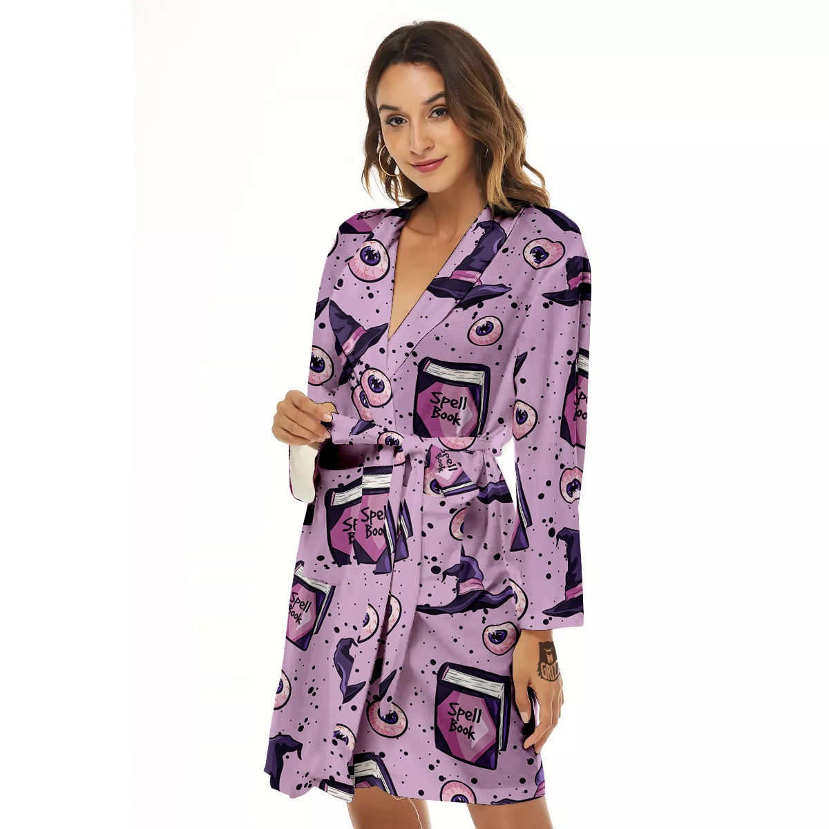 Hat Wizard Print Pattern Women's Robe-grizzshop