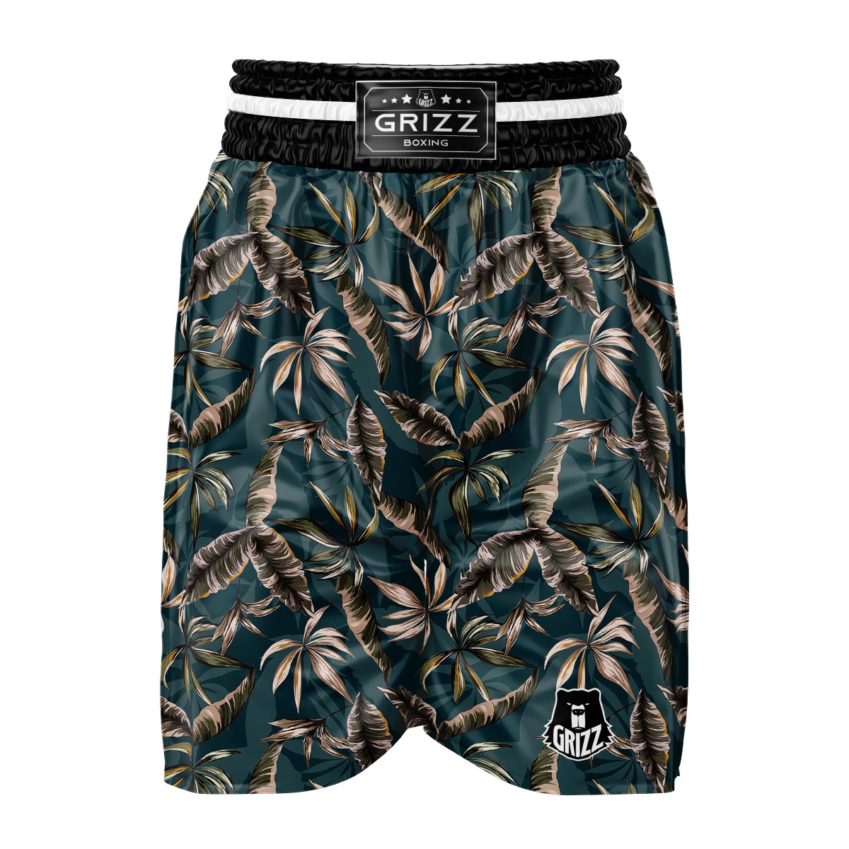 Hawaii Leaf Green Tropical Print Pattern Boxing Shorts-grizzshop