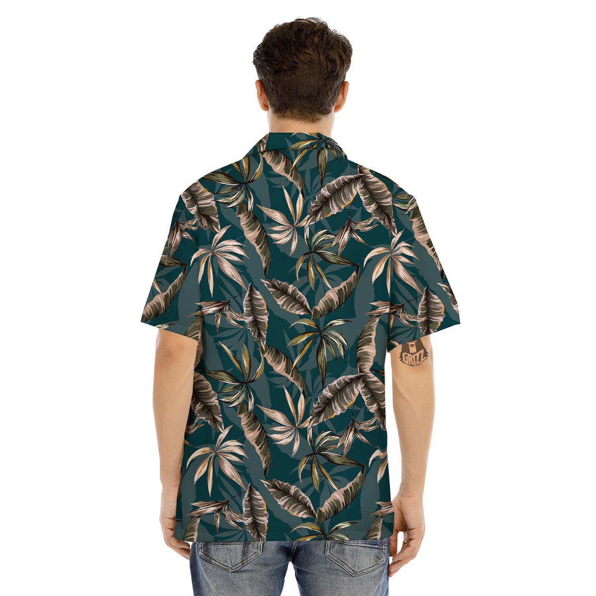 Hawaii Leaf Green Tropical Print Pattern Men's Hawaiian Shirt-grizzshop