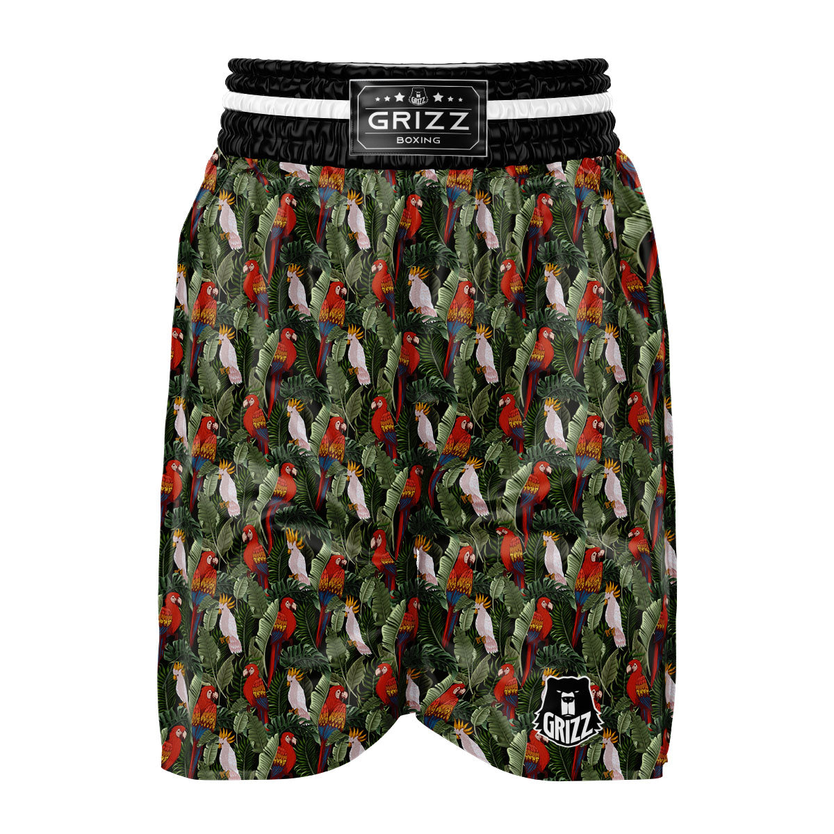 Hawaii Leaf Parrot Banana Print Pattern Boxing Shorts-grizzshop