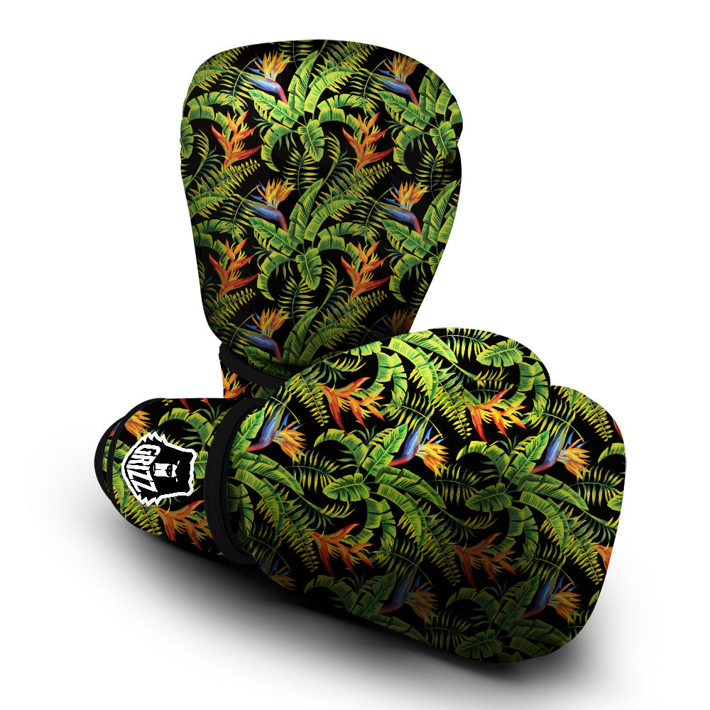Hawaiian Banana Leaf Print Pattern Boxing Gloves-grizzshop