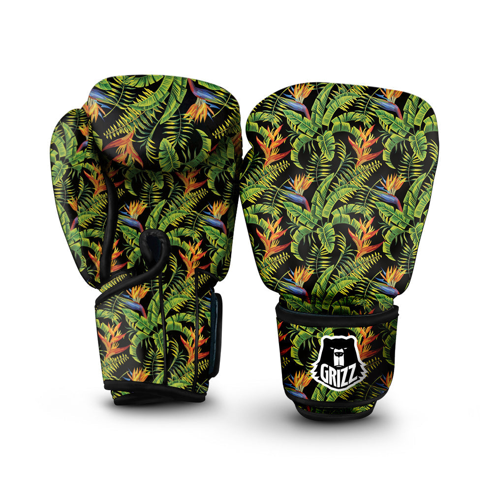 Hawaiian Banana Leaf Print Pattern Boxing Gloves-grizzshop