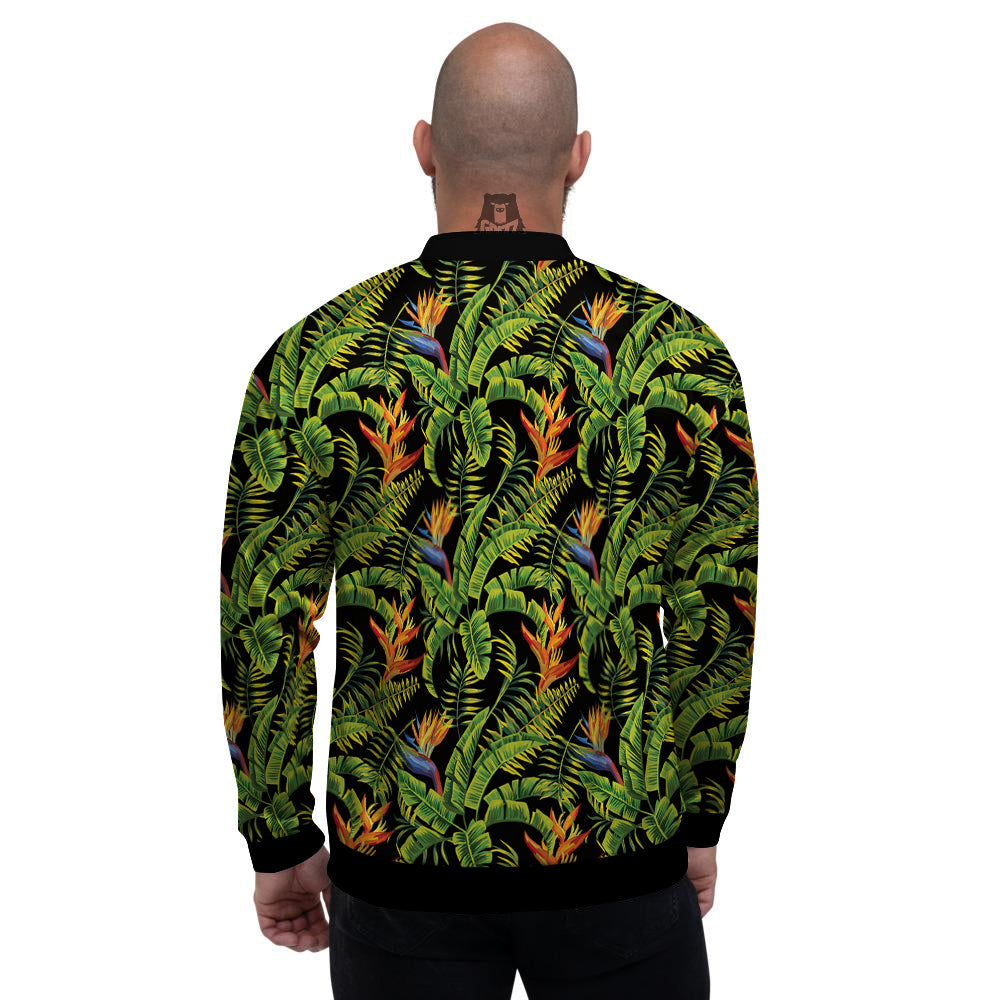 Hawaiian Banana Leaf Print Pattern Men's Bomber Jacket-grizzshop