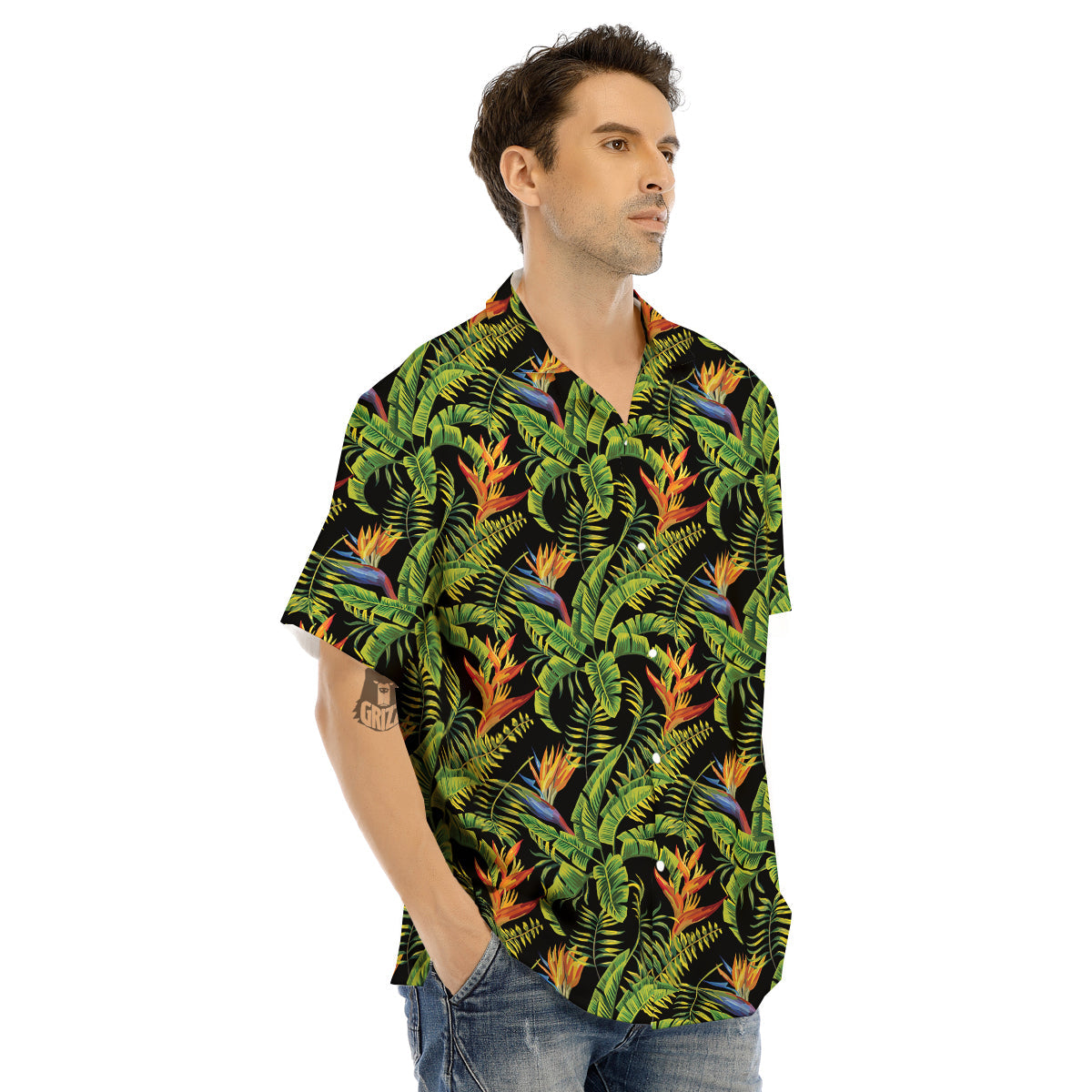 Hawaiian Banana Leaf Print Pattern Men's Hawaiian Shirt-grizzshop