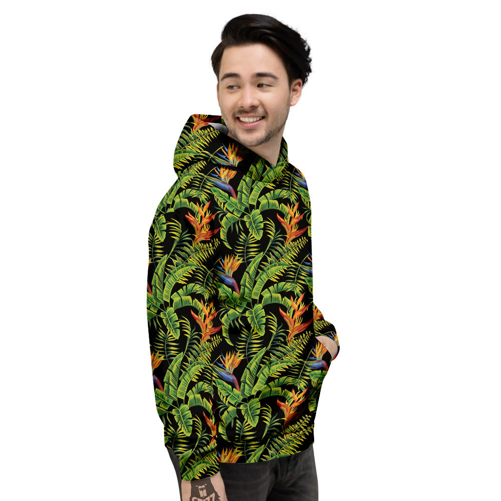 Hawaiian Banana Leaf Print Pattern Men's Hoodie-grizzshop