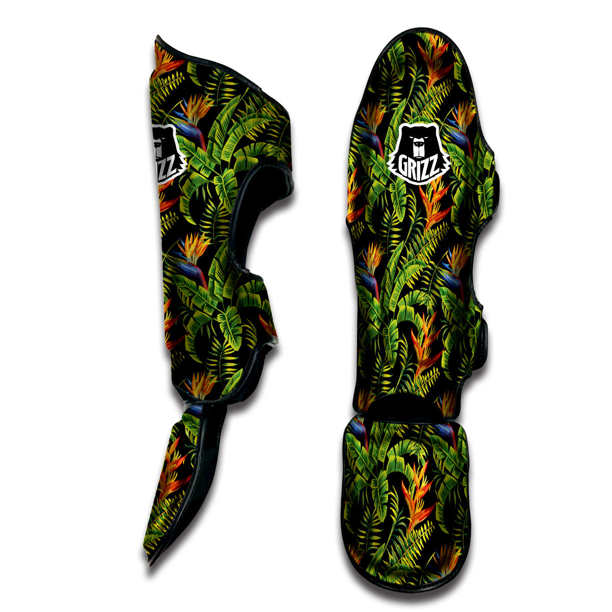 Hawaiian Banana Leaf Print Pattern Muay Thai Shin Guards-grizzshop