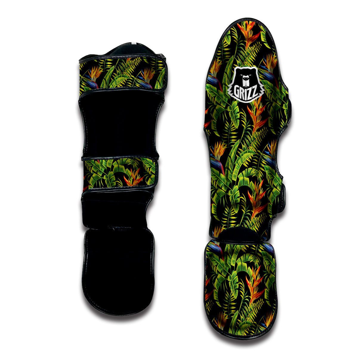 Hawaiian Banana Leaf Print Pattern Muay Thai Shin Guards-grizzshop