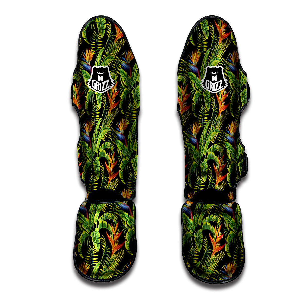Hawaiian Banana Leaf Print Pattern Muay Thai Shin Guards-grizzshop