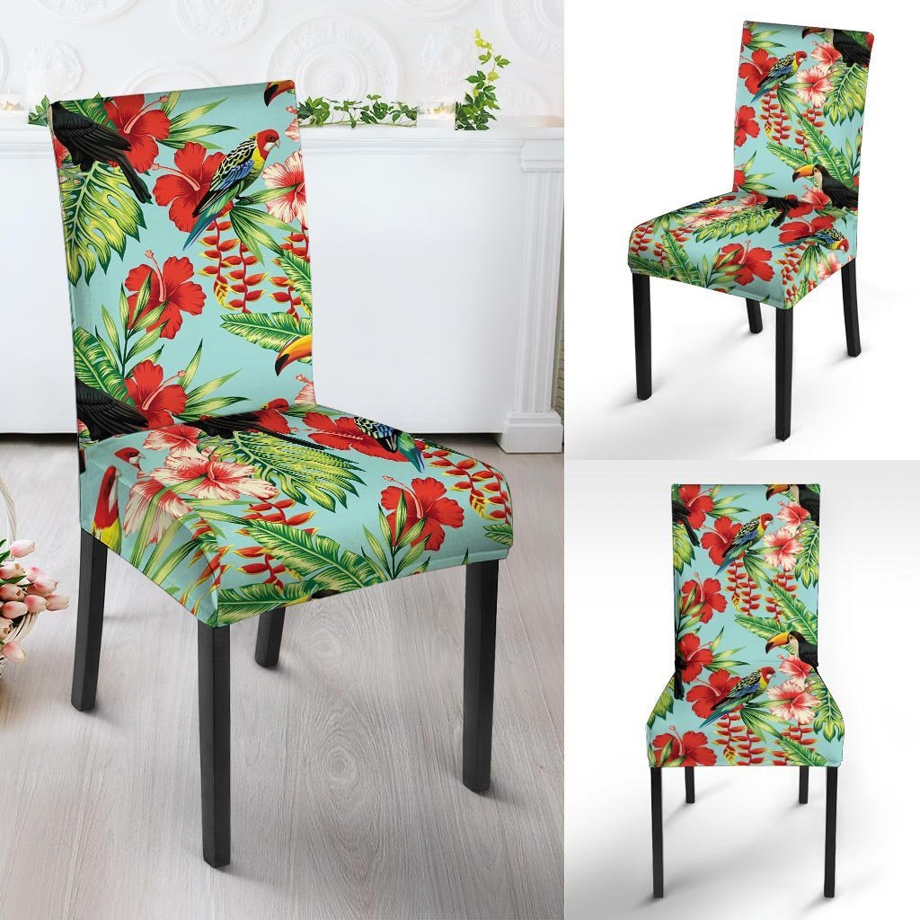 Hawaiian Bird Floral Print Chair Cover-grizzshop