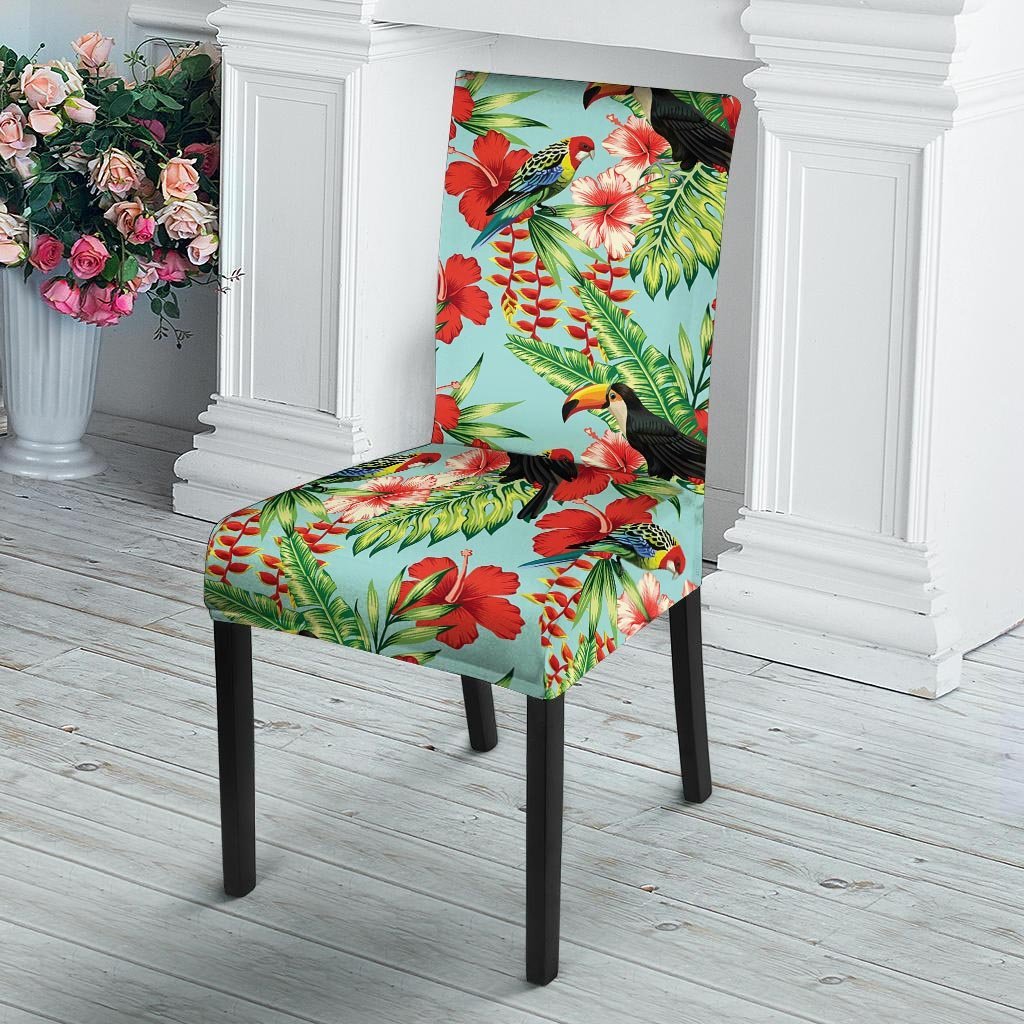 Hawaiian Bird Floral Print Chair Cover-grizzshop