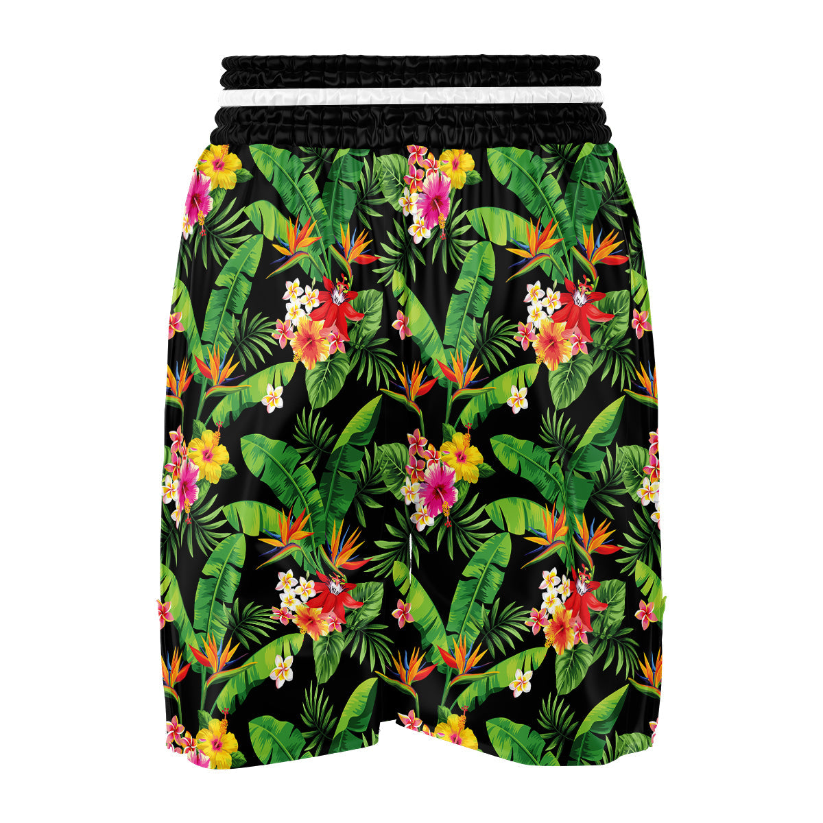 Hawaiian Flower And Tropical Leaf Print Pattern Boxing Shorts-grizzshop