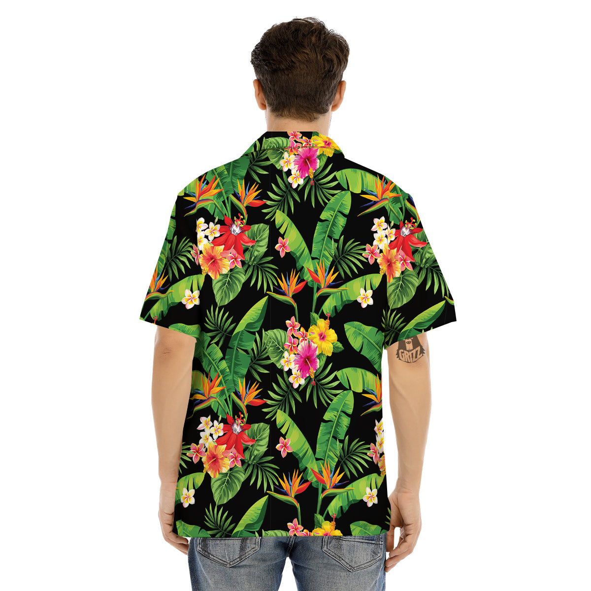 Hawaiian Flower And Tropical Leaf Print Pattern Men's Hawaiian Shirt-grizzshop