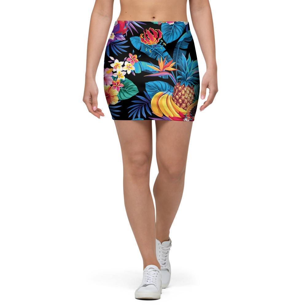 Hawaiian Fruit Tropical Print Mini Skirt-grizzshop
