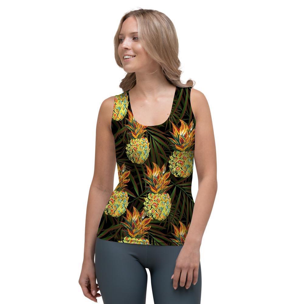 Hawaiian Golden Pineapple Edm Print Women's Tank Top-grizzshop