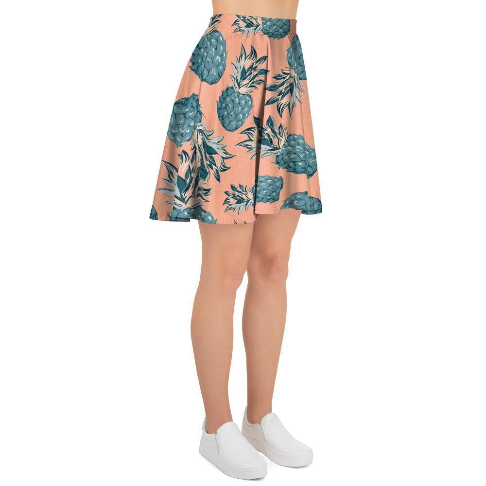 Hawaiian Neon Pineapple Print Women's Skirt-grizzshop