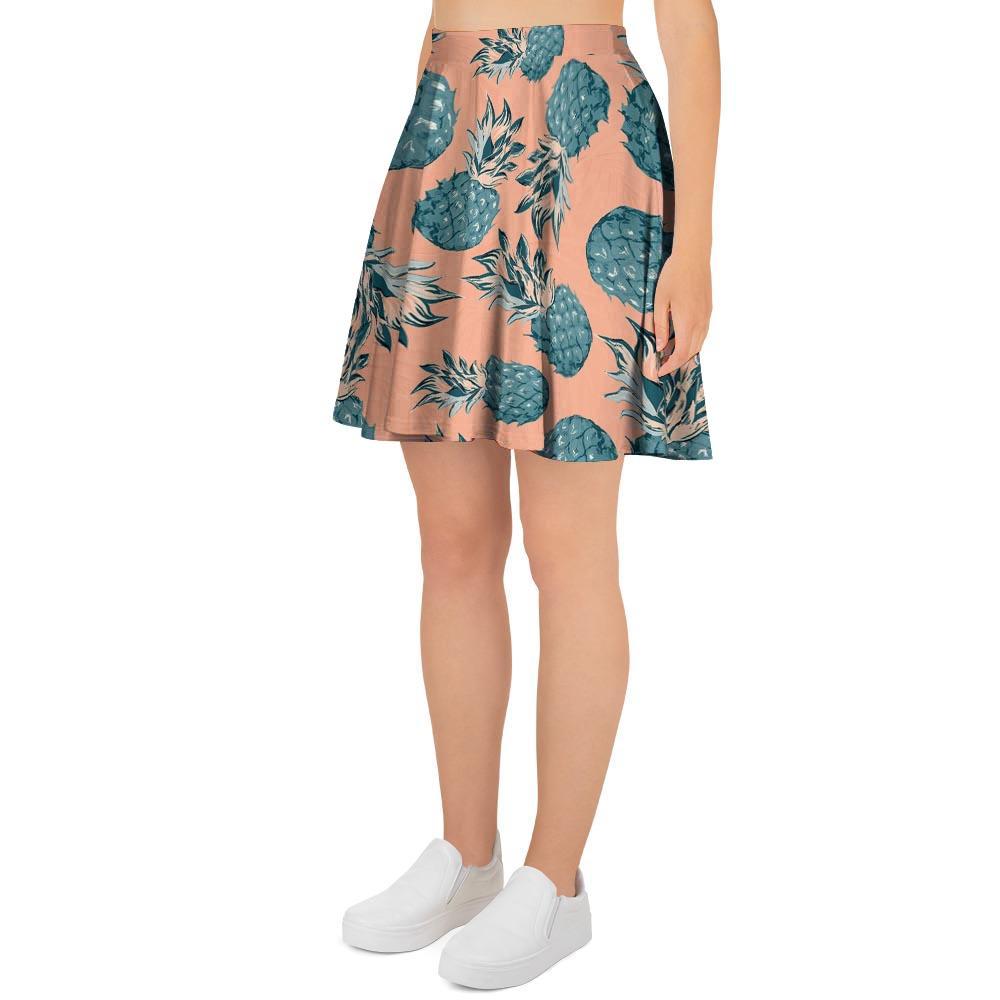Hawaiian Neon Pineapple Print Women's Skirt-grizzshop