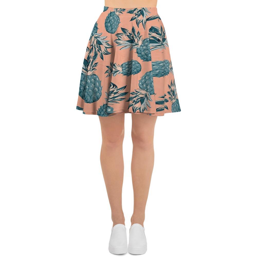 Hawaiian Neon Pineapple Print Women's Skirt-grizzshop