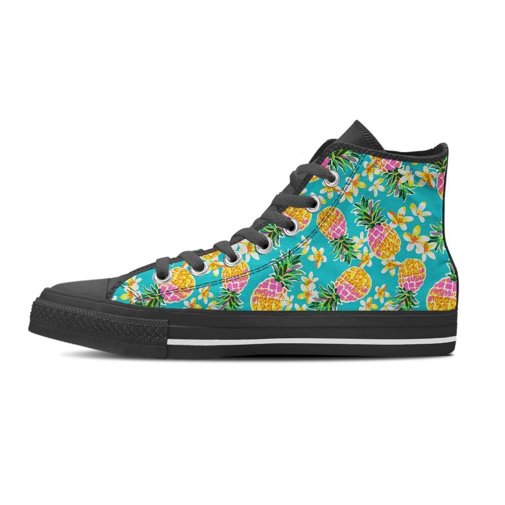 Hawaiian Pineapple Print Women's High Top Shoes-grizzshop