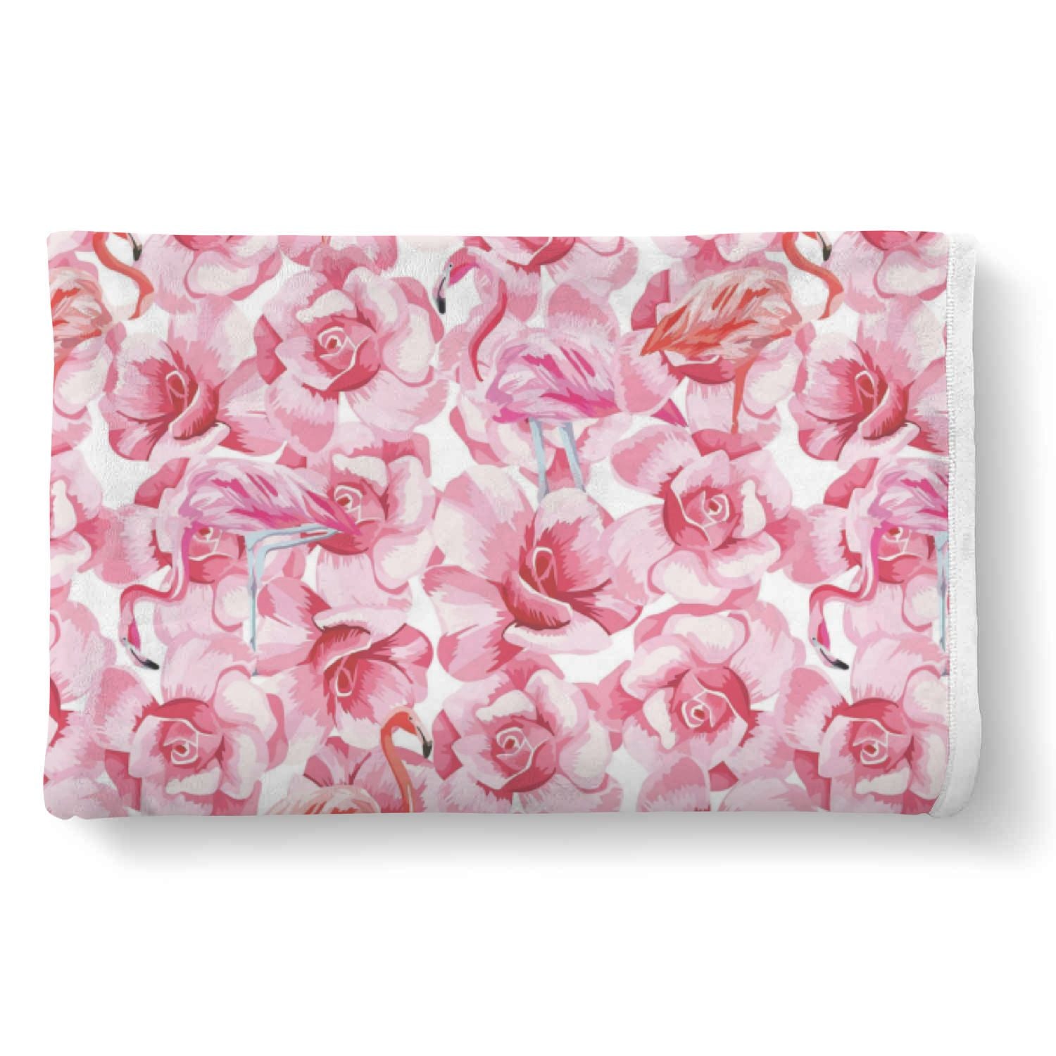 Hawaiian Tropical Flamingo Floral Pattern Print Throw Blanket-grizzshop