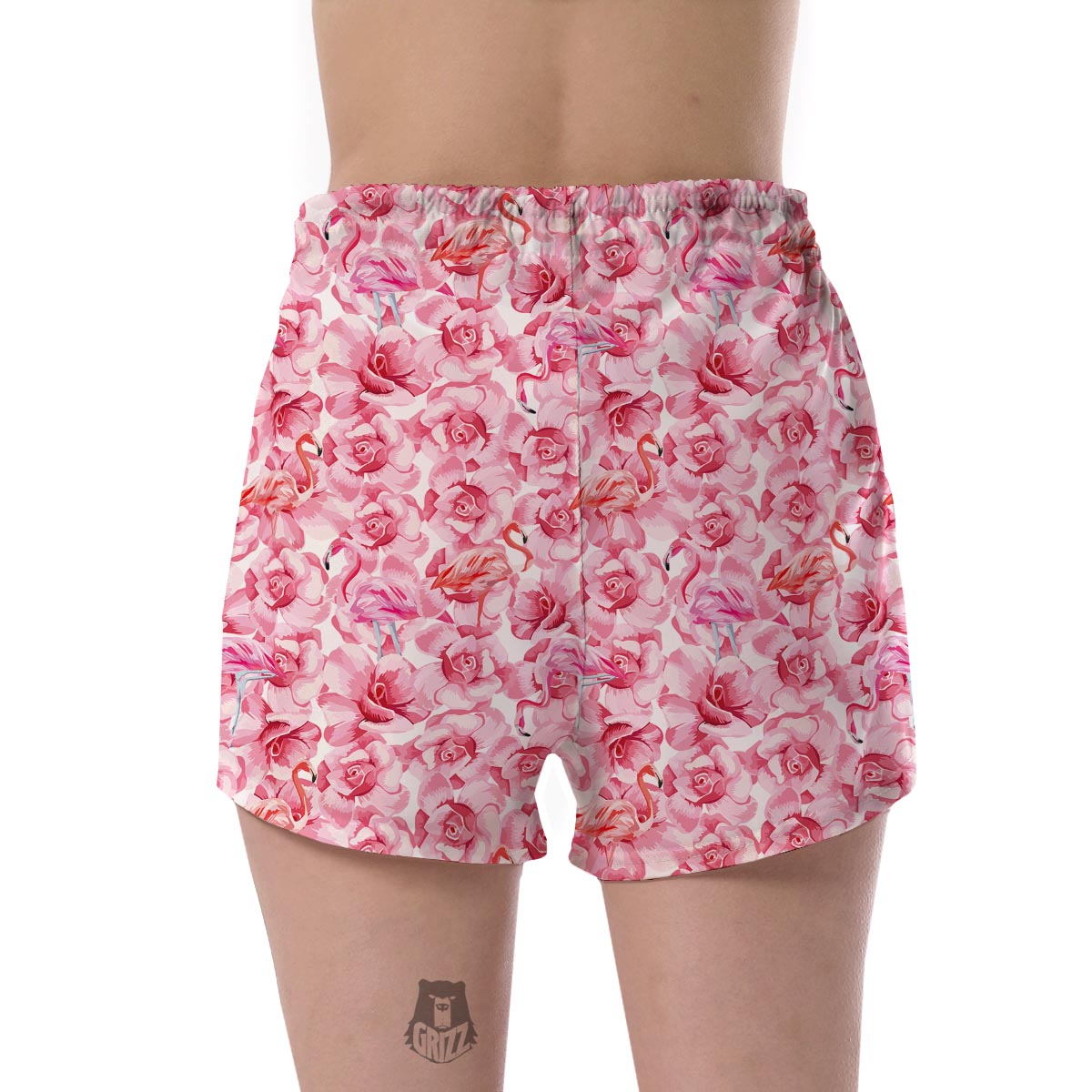 Hawaiian Tropical Flamingo Floral Pattern Print Women's Shorts-grizzshop