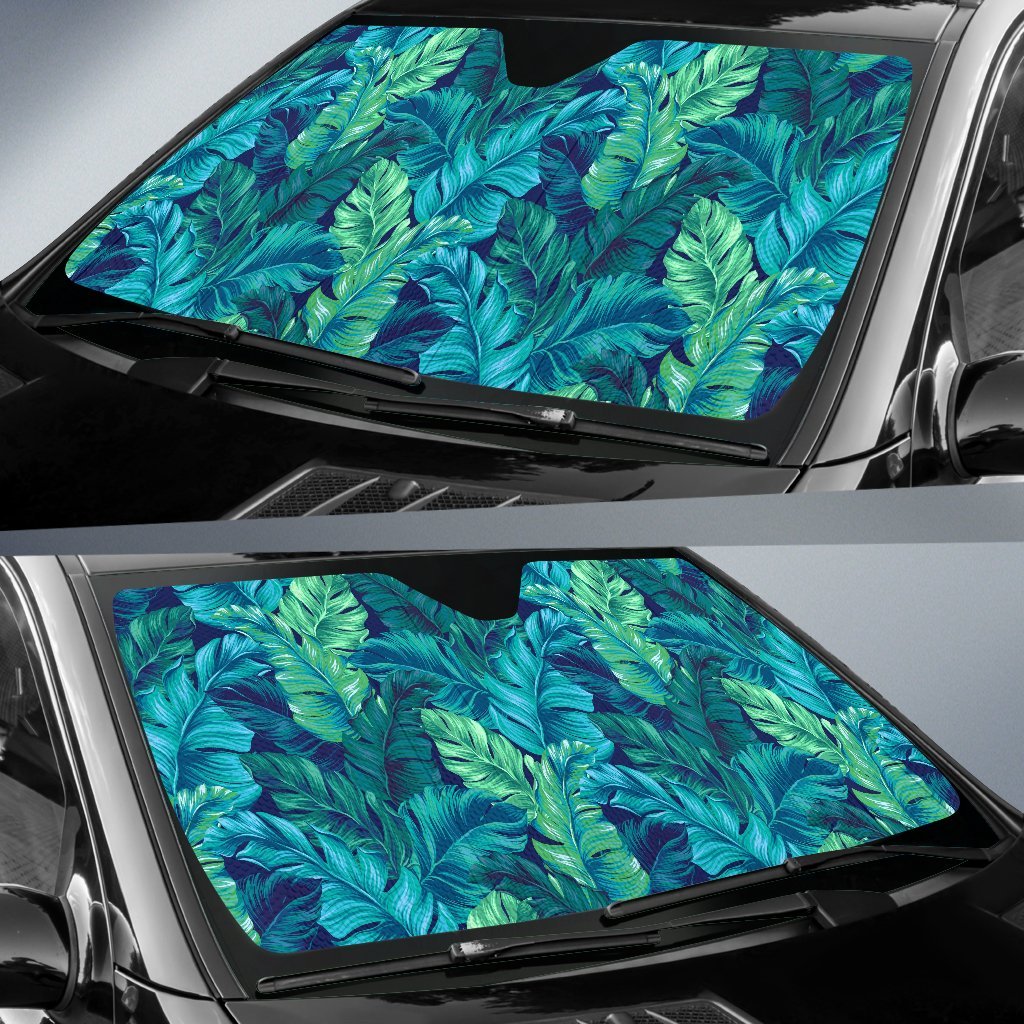 Hawaiian Tropical Palm Leaves Pattern Print Car Sun Shade-grizzshop
