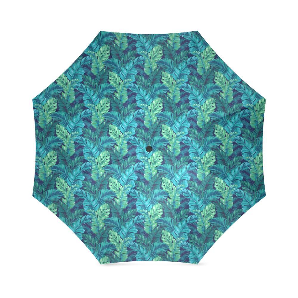 Hawaiian Tropical Palm Leaves Pattern Print Foldable Umbrella-grizzshop