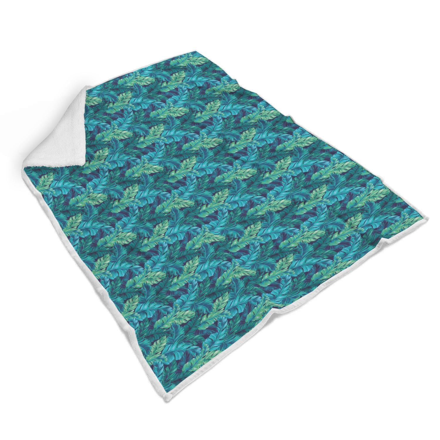 Hawaiian Tropical Palm Leaves Pattern Print Throw Blanket-grizzshop