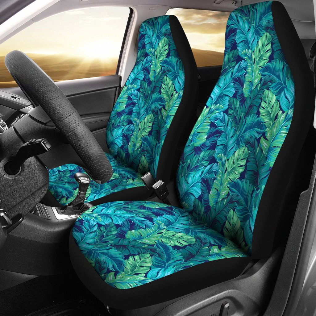 Hawaiian Tropical Palm Leaves Pattern Print Universal Fit Car Seat Cover-grizzshop