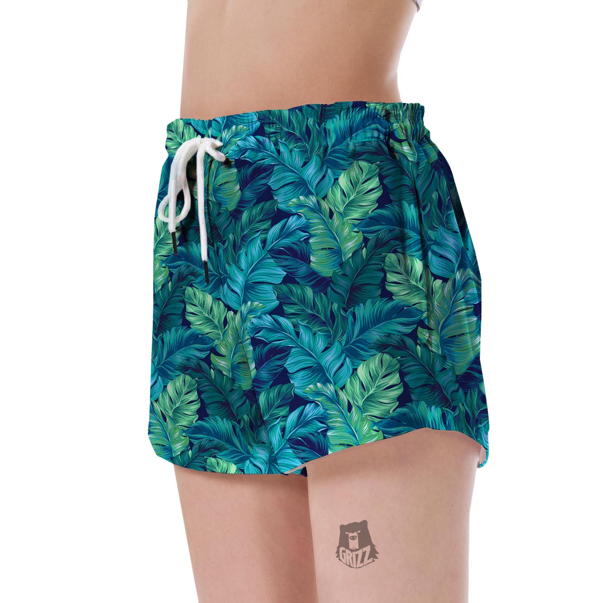 Hawaiian Tropical Palm Leaves Pattern Print Women's Shorts-grizzshop