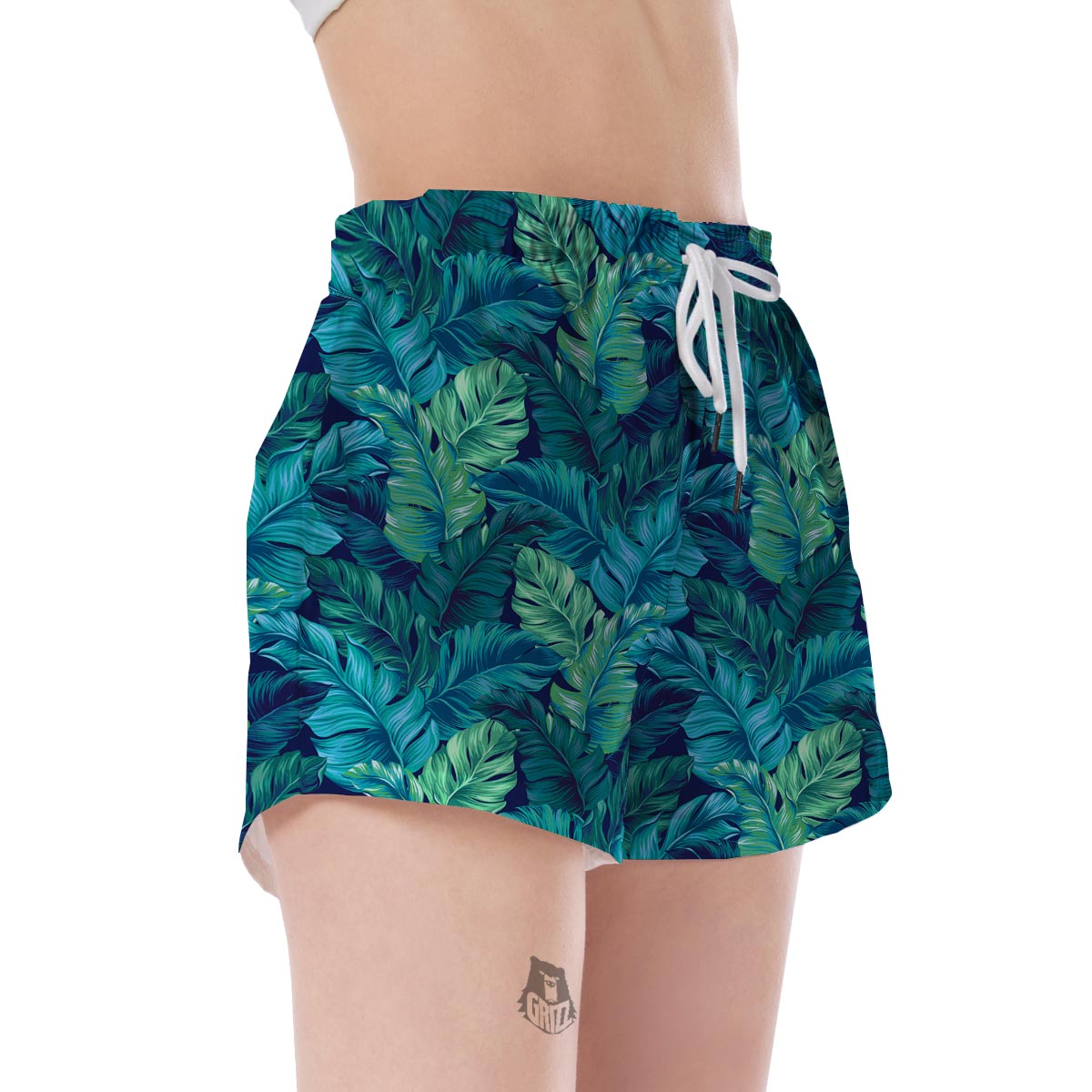 Hawaiian Tropical Palm Leaves Pattern Print Women's Shorts-grizzshop
