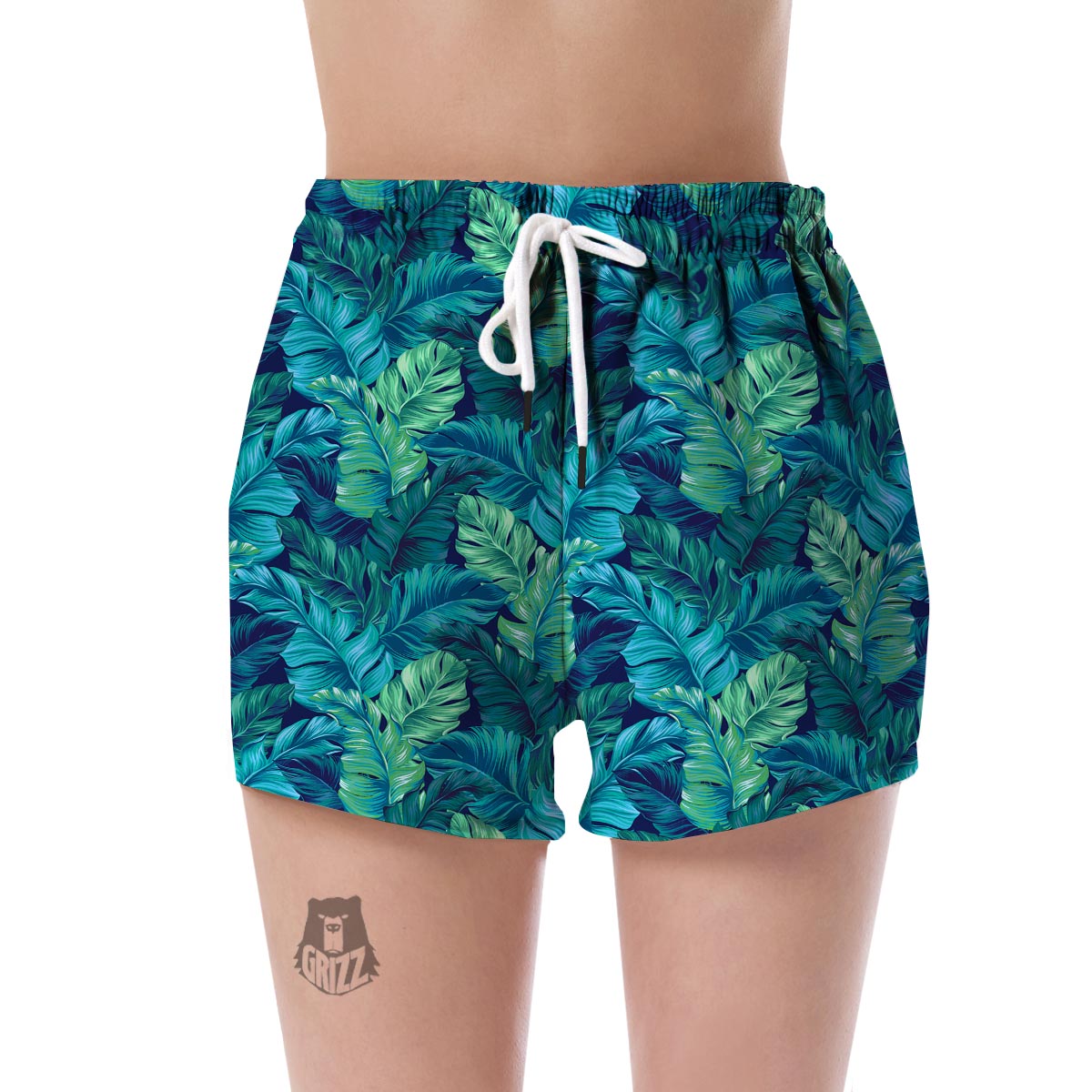 Hawaiian Tropical Palm Leaves Pattern Print Women's Shorts-grizzshop