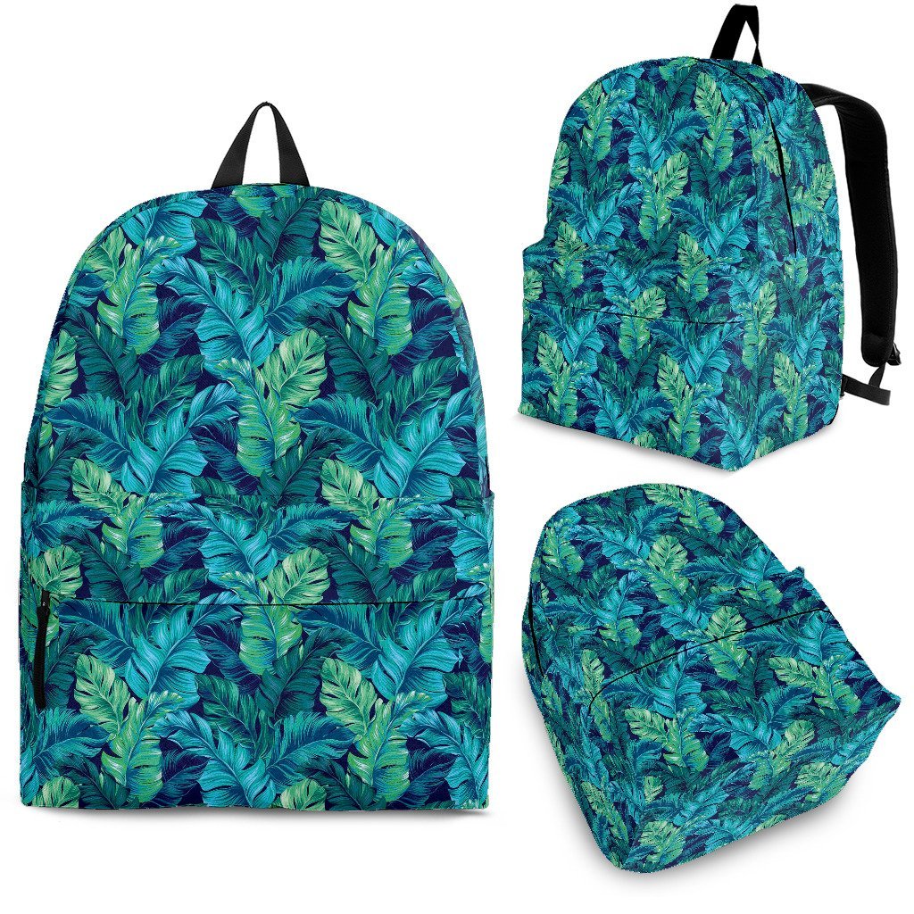 Hawaiian Tropical Palm Leaves Pattern Print Premium Backpack-grizzshop