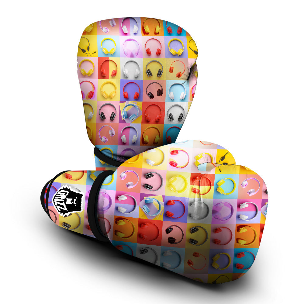 Headphones Pastel Print Pattern Boxing Gloves-grizzshop