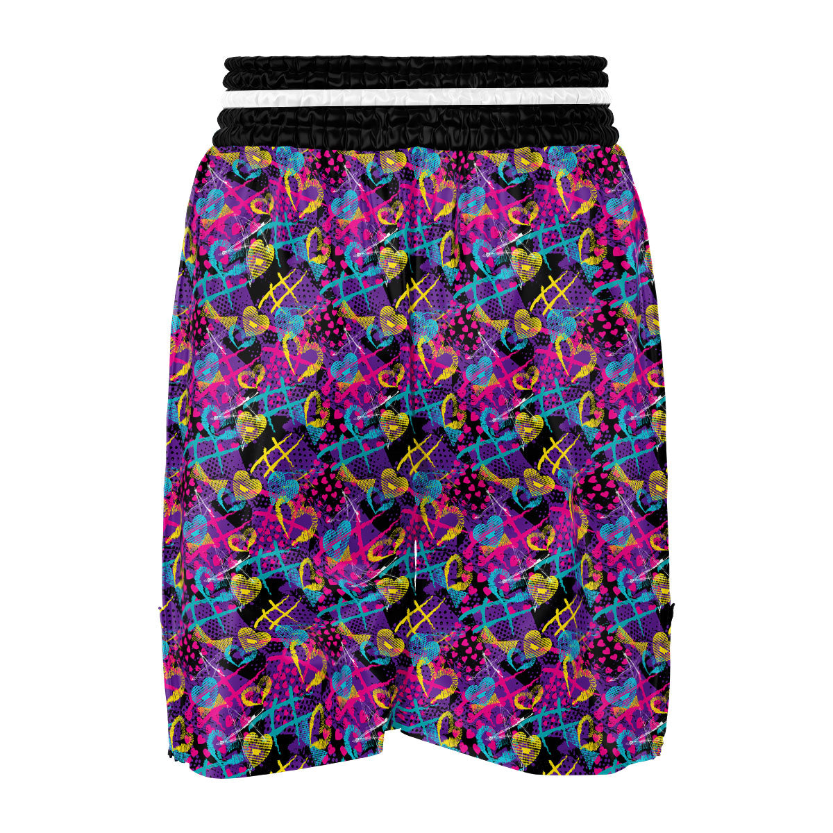 Heart Graffiti Print Pattern Boxing Shorts-grizzshop