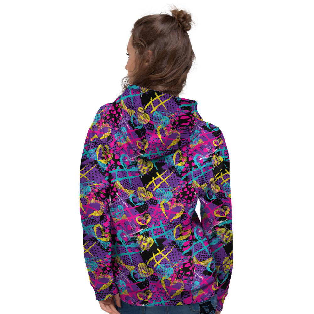 Heart Graffiti Print Pattern Women's Hoodie-grizzshop