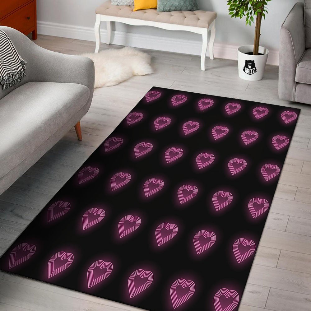 Heart Lights Print Pattern Floor Mat-grizzshop