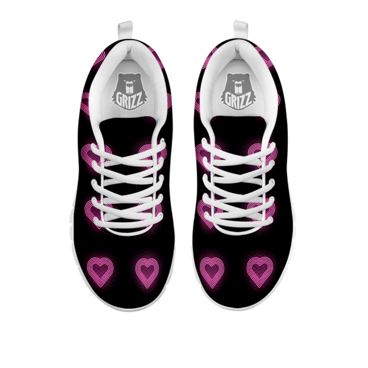 Heart Lights Print Pattern White Sneaker-grizzshop