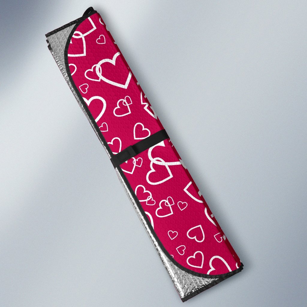 Heart Pattern Print Car Sun Shade-grizzshop