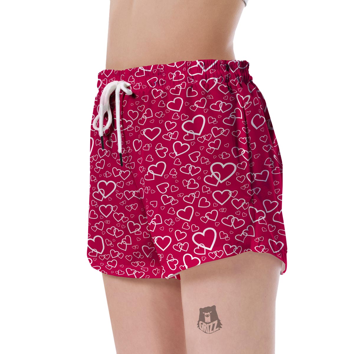 Heart Pattern Print Women's Shorts-grizzshop