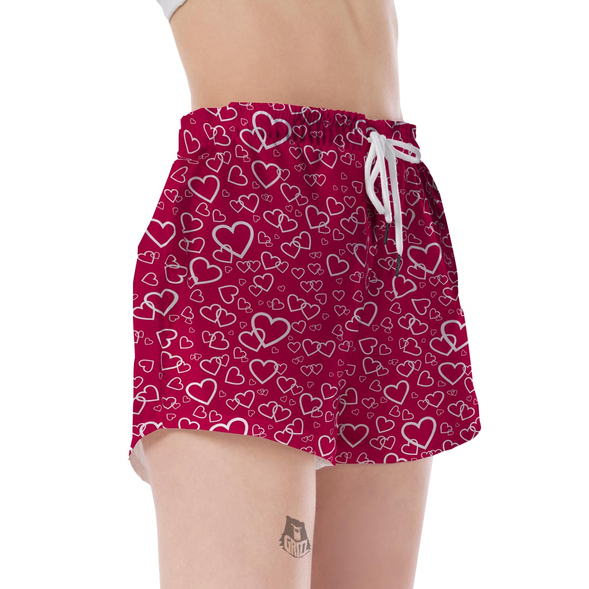 Heart Pattern Print Women's Shorts-grizzshop