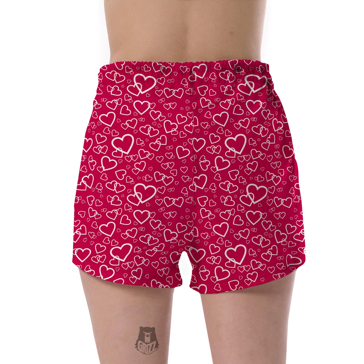 Heart Pattern Print Women's Shorts-grizzshop