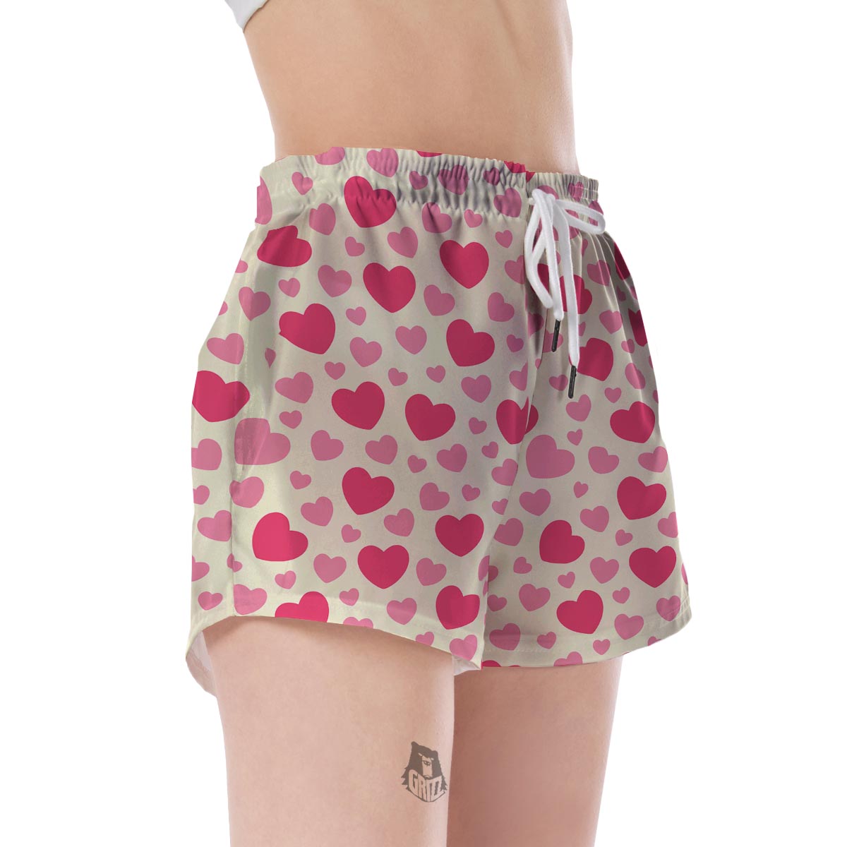 Heart Print Pattern Women's Shorts-grizzshop