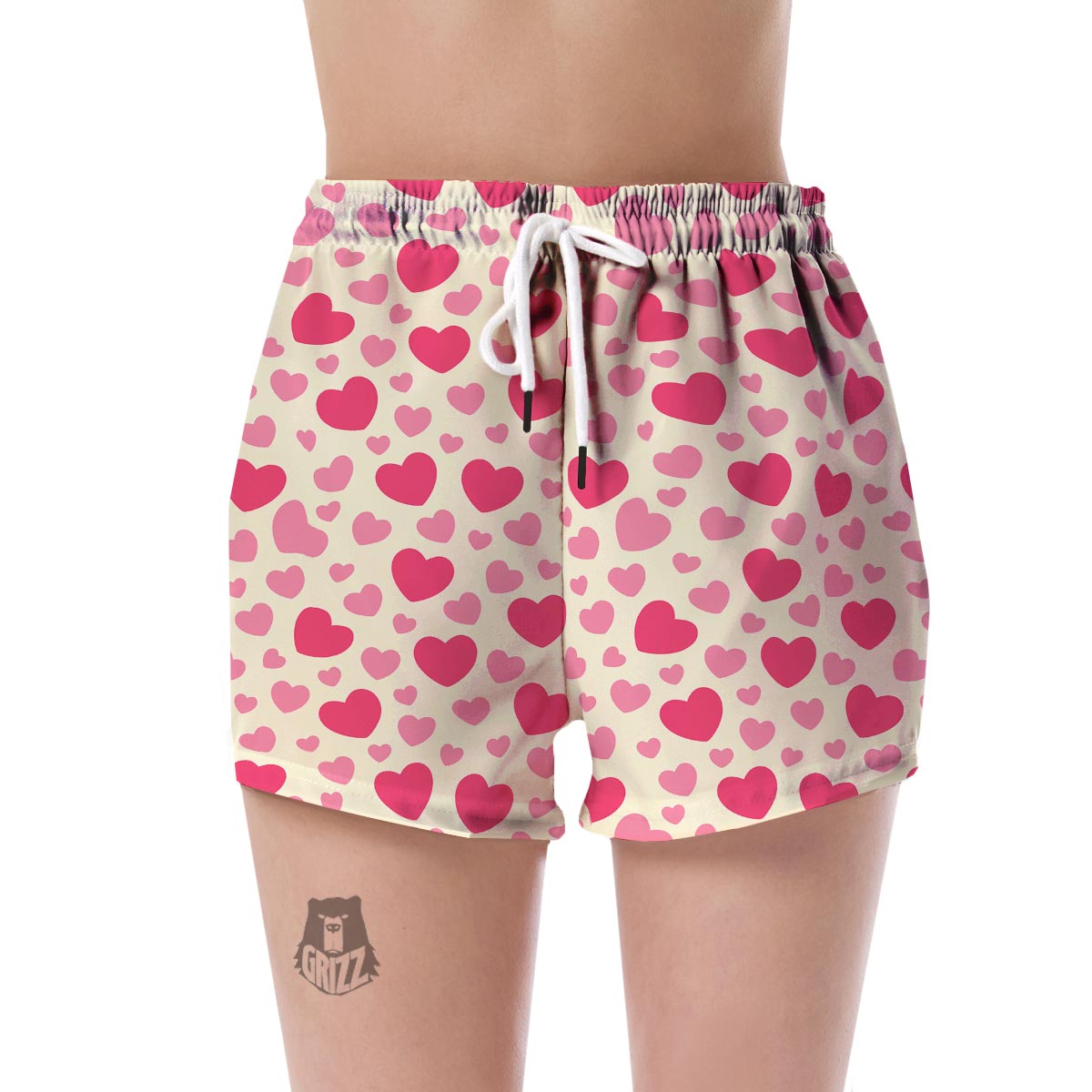 Heart Print Pattern Women's Shorts-grizzshop
