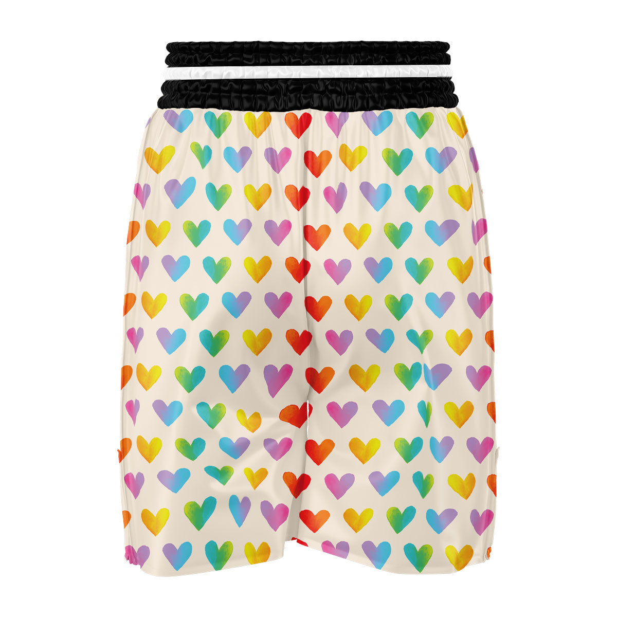 Heart Rainbow Print Pattern Boxing Shorts-grizzshop