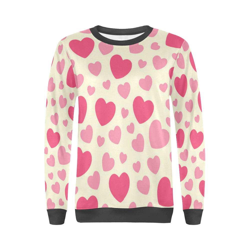 Heart Print Pattern Women's Sweatshirt-grizzshop
