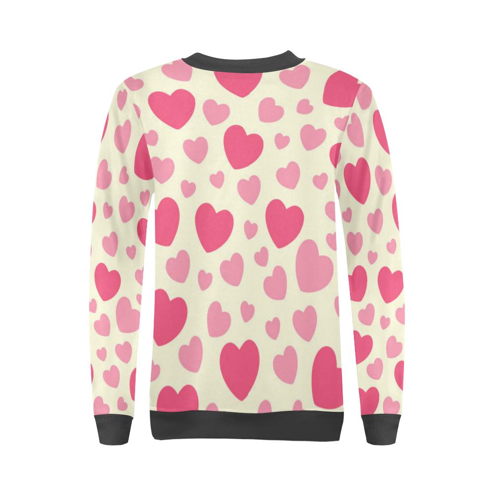 Heart Print Pattern Women's Sweatshirt-grizzshop