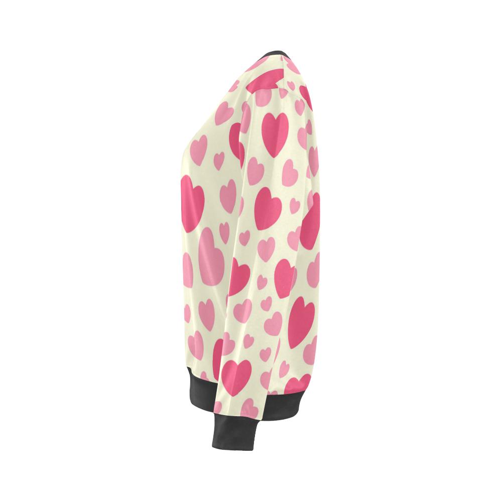 Heart Print Pattern Women's Sweatshirt-grizzshop