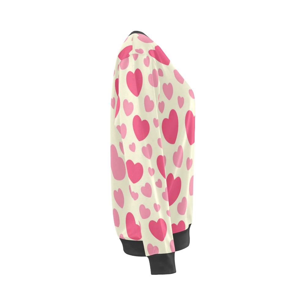 Heart Print Pattern Women's Sweatshirt-grizzshop